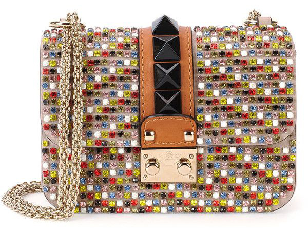 Valentino crystal chain strap handbag