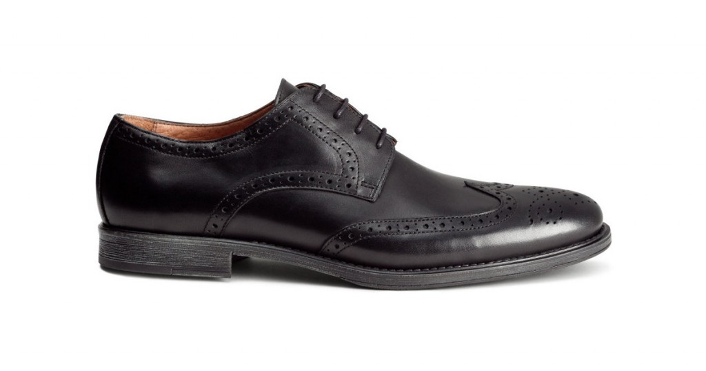 black leather brogues