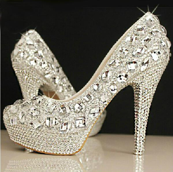 Sparkling rhinstone wedding shoes