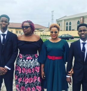 Tope Oshin breaks down in tears as her twin sons graduate from highschool