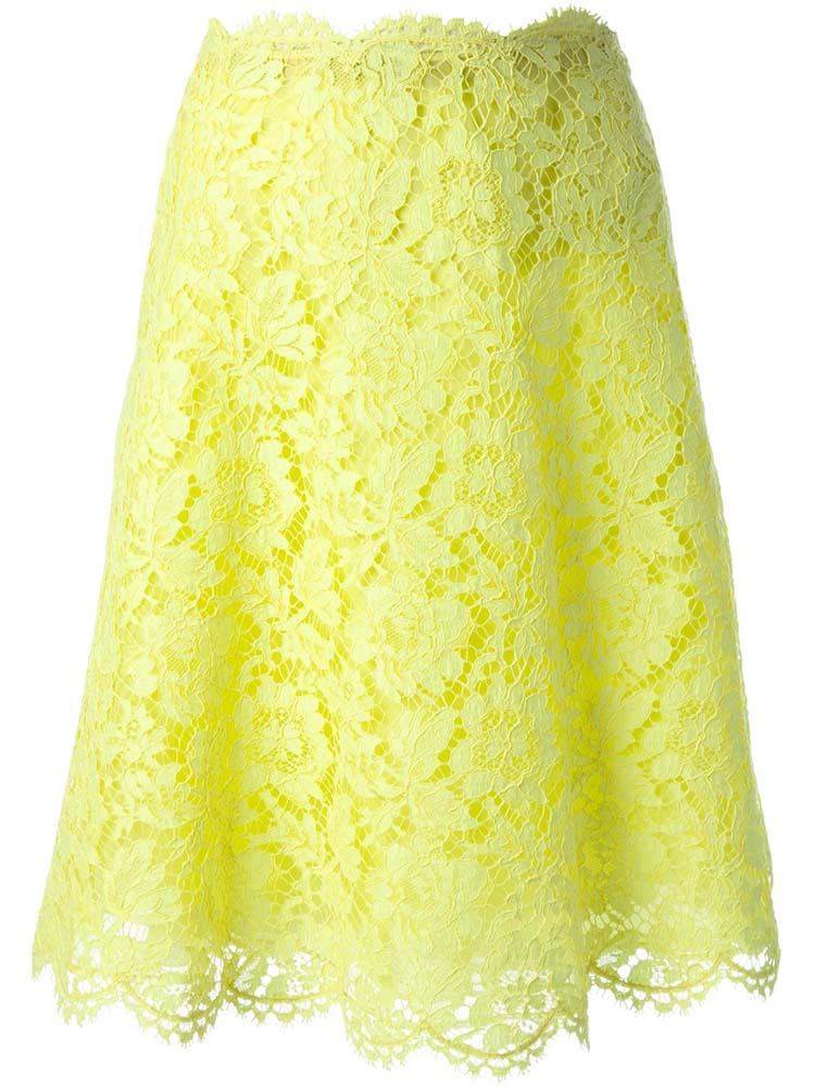 Valentino Yellow Lace Skirt