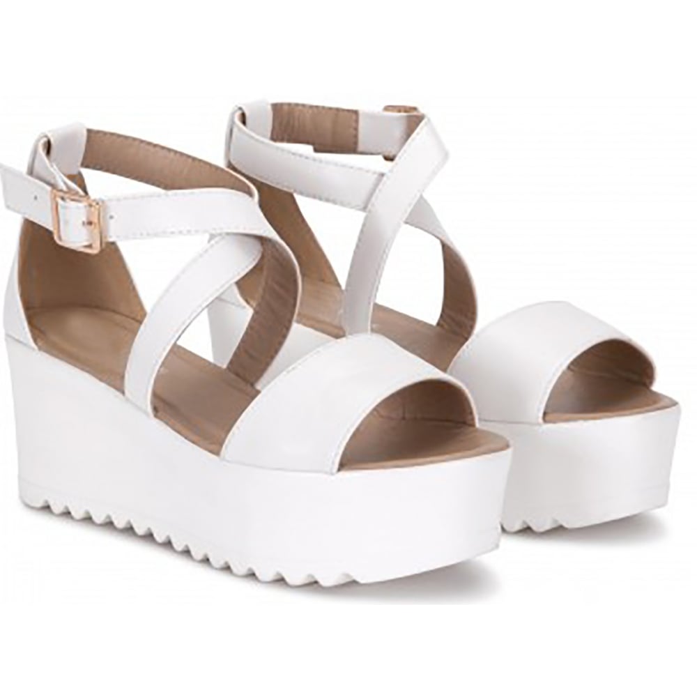 white strapy sandals