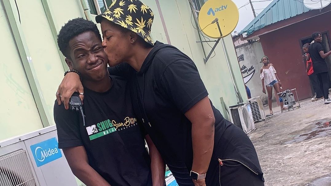 Tope Oshin rewards son for staying all night on set with her