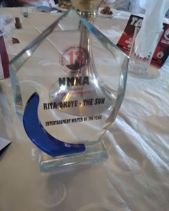 Nigerian journalist, Rita Okoye wins ‘Entertainment Writer of the year ‘award