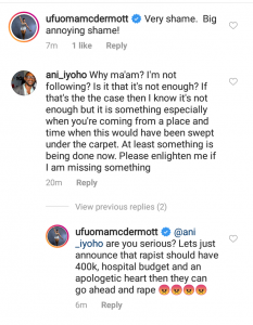 Ufuoma McDermott, Mildred Okwo call out family for collecting 370k from their daughters rapist