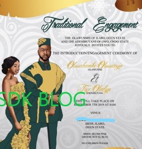 BBNaija stars Bambam and TeddyA's wedding invitation leaks (Photo)