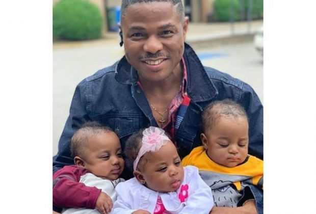 Yinka Ayefele shares first photo with his set of Triplets