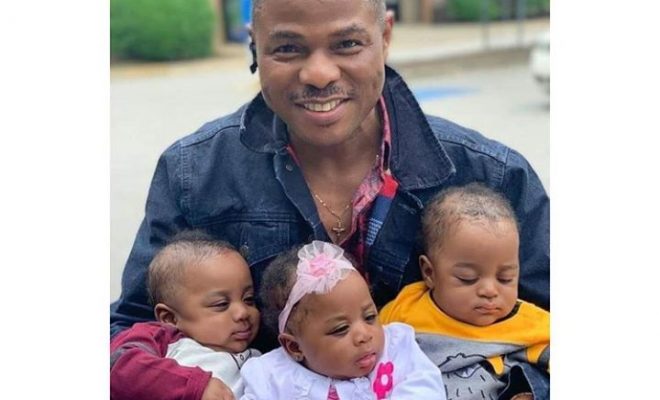 Yinka Ayefele shares first photo with his set of Triplets
