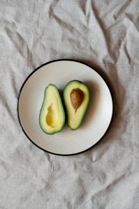 Sliced avocado on a plate 