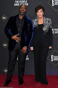 Kris Jenner and boyfriend at the peoples choice award 