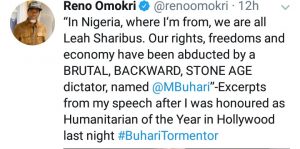 Tweet from Reno Omokri 