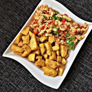 Plantain and fried eagg