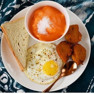 Bread, akara and pap