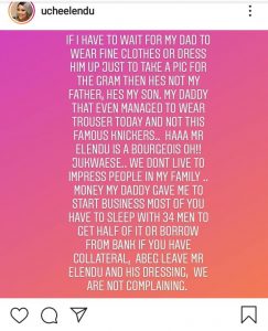 Fathers Day: Actress Uche Elendu schools fans insulting her 'poor father'