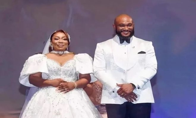 Blossom Chukwujekwu's white wedding to Pastor Ehinome