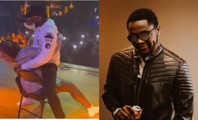 Kizz Daniel is becoming too wild with girls – Fans express concern over singer’s sexual display with female fan on stage