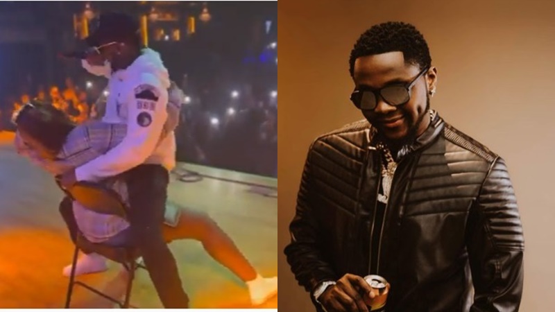 Kizz Daniel is becoming too wild with girls – Fans express concern over singer’s sexual display with female fan on stage