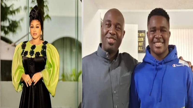 Mercy Aigbe joins husband, Kazim Adeoti to celebrate son as he clocks 15