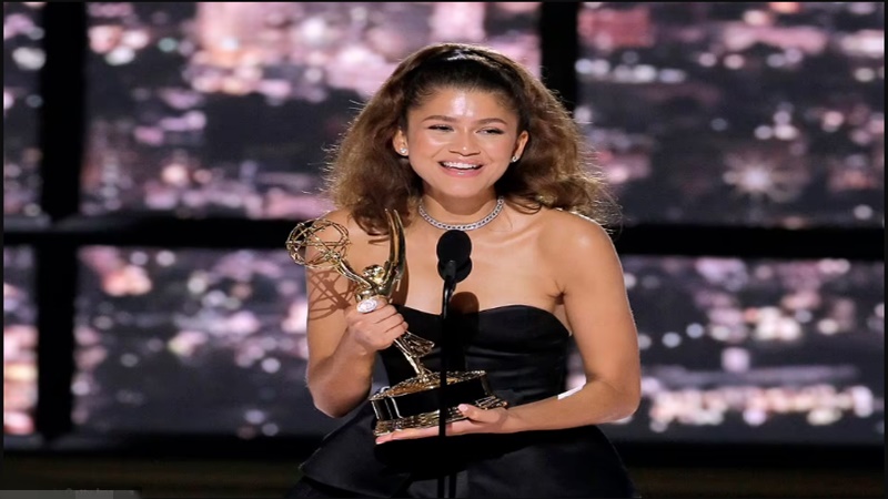 Zendaya makes history as youngest two-time Emmy winner as she accepts Outstanding Lead Actress gong for HBO's Euphoria