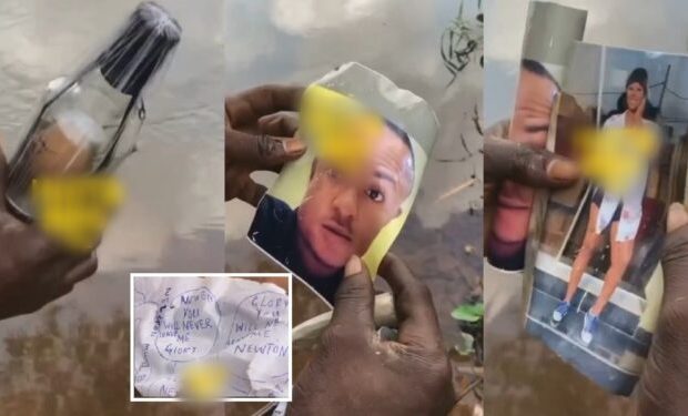 Fisherman finds bottle in the river containing pictures of people