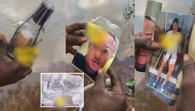 Fisherman finds bottle in the river containing pictures of people