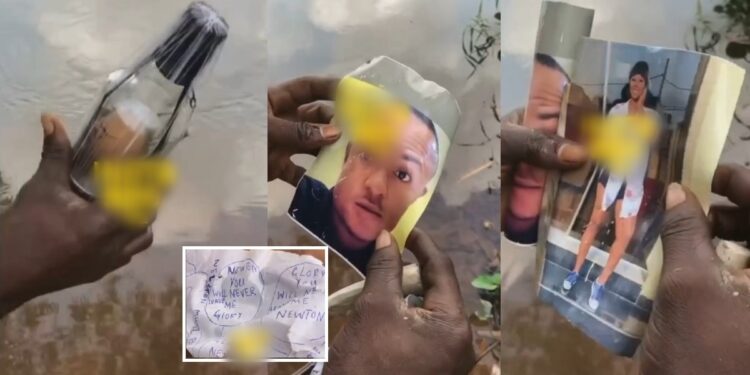 Fisherman finds bottle in the river containing pictures of people
