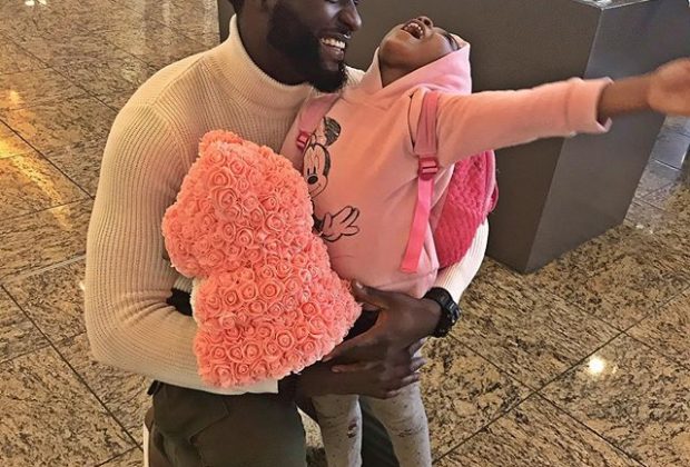 Emotional moment when Gbenro Ajibade meets daughter at airport