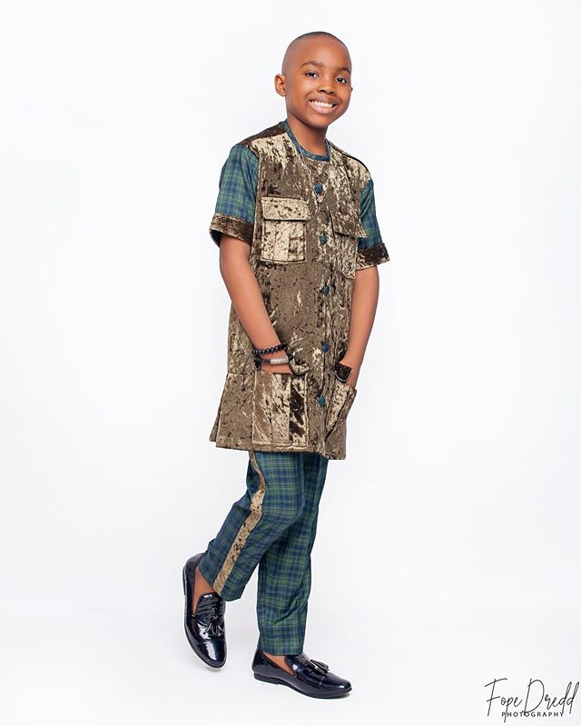 Mercy Aigbe's son, Juwon bags endorsement deal with clothing brand